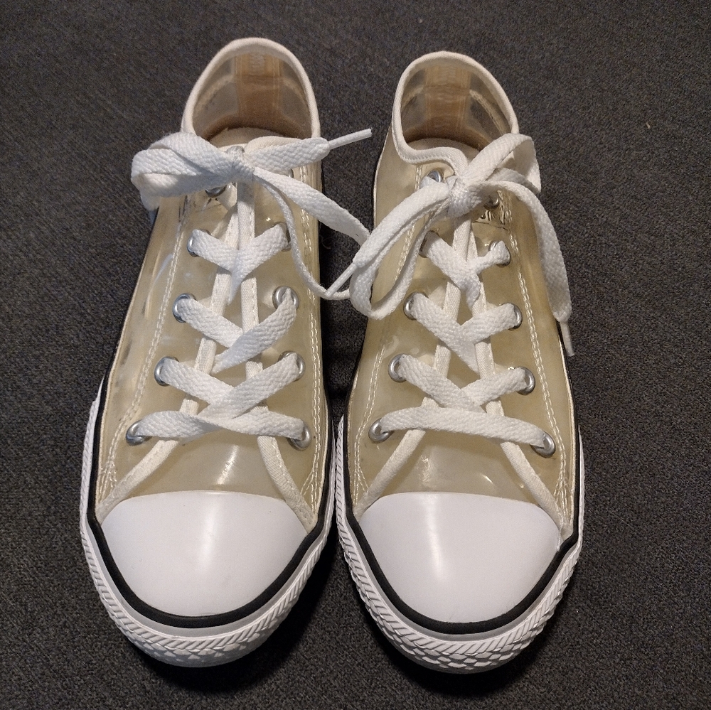 CONVERSE CLEAR ALL STAR LOW LACE-UP SNEAKER SHOES YOUTH SIZE 3